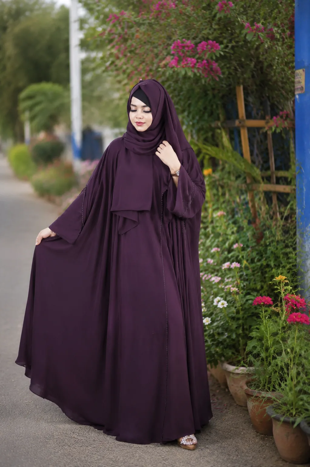 নুসাইবা বোরকা সেট (Purple color)