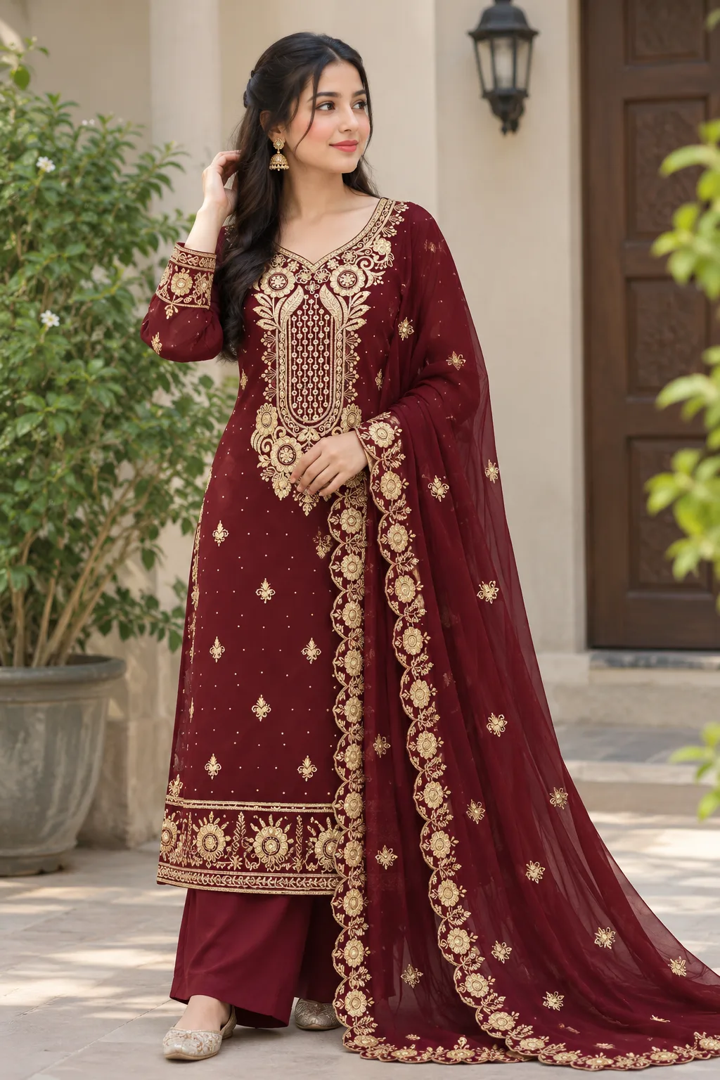 Georgette Embroidery Four Piece